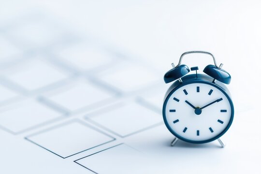 A checklist icon with a clock, time management and planning concept, isolated on white background