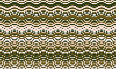 Abstract background with wavy stripes in vibrant colors, creating a rippled, liquid effect. Smooth curves and textured lines add elegance, vitality, and creativity. Ideal for wallpaper or textile.