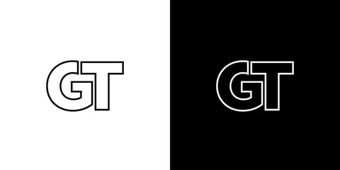 Letter G and T, GT logo design template. Minimal monogram initial based logotype.