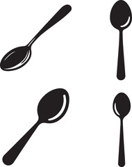 Spoon silhouette, Spoon icon, Spoon vector, 