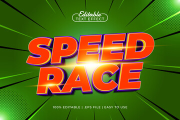 speed race editable text effect with a race and speed text style