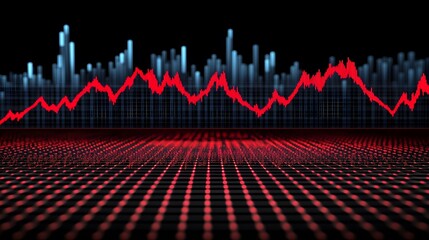 Red Line Chart on a Black Background