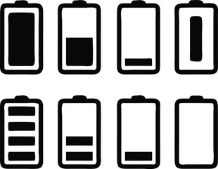 Battery icons set. Vector illustration