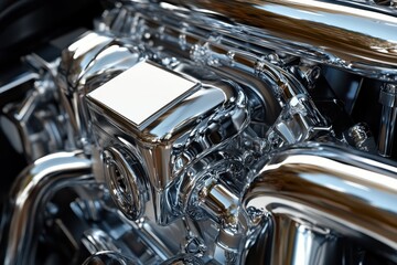Fototapeta premium A shiny engine with a white cover