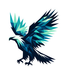 eagle flying - low poly design style (artwork 1)