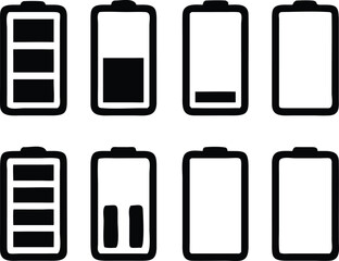 Battery icons set. Vector illustration