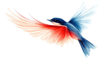 Obraz premium red and blue bird on white background
