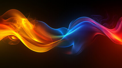 Obraz premium Abstract wave patterns with vibrant colors blend seamlessly, creating an energetic and dynamic visual experience.