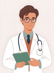 Fototapeta premium illustration of doctor on a white background