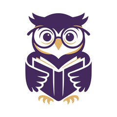 owl teacher with book eps