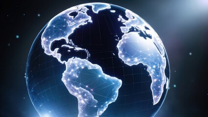 Digital Globe with Connected Lines