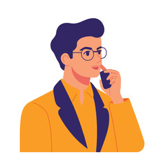 A sales person talking on phone