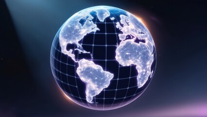 Fototapeta premium Global Network Connection - Digital Earth