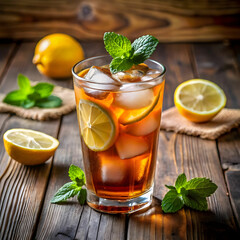 Fototapeta premium glass of iced tea