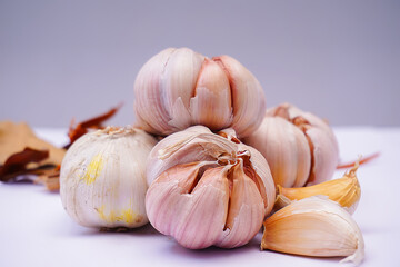 close up photo of dried onion. food concept