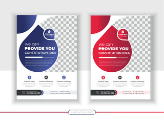 Corporate business flyer template design set with blue, orange, red and yellow color. marketing,
 business proposal, promotion, advertise, publication, cover page. new digital marketing flyer set
