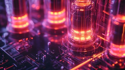 Infographic displaying beryllium copper's properties: strength, high conductivity, and corrosion resistance, in a sleek futuristic design, neon accents, 3D wireframe style
