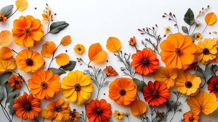 Vibrant orange flowers arranged beautifully, perfect for decoration, celebration, or nature-inspired projects.