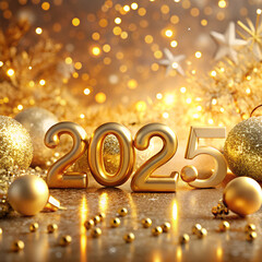 golden christmas balls