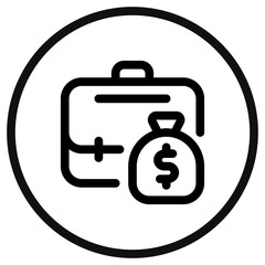 Editable salary, briefcase, profession, money, wage, paycheck evector icon. Business, work, job. Part of a big icon set family. Perfect for web and app interfaces, presentations, infographics, etc