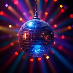Obraz premium Colorful Disco Mirror Ball 