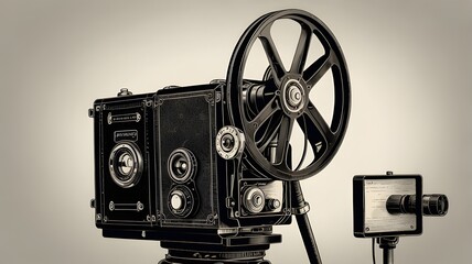 Naklejka premium old movie projector