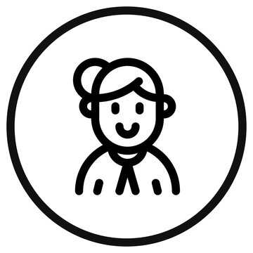 recommend clip art: Editable housewife with bun hairstyle avatar vector icon. User, profile, identity, persona. Part of a big icon set family. Perfect for web and app interfaces, presentations, infographics, etc