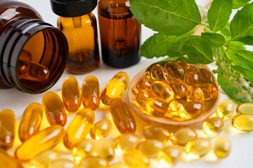 Fish oil vitamin with EPA and DHA,Alternative medicine herbal organic capsule with vitamin E omega...