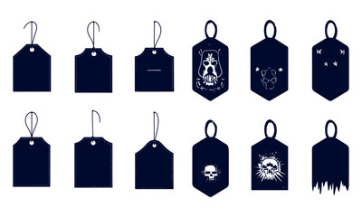 Shopping Bags Set with drink, foods and status icons
