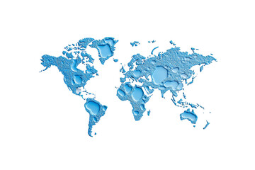 Fototapeta premium Artistic world map illustration with blue water effect design