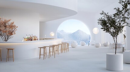 A futuristic urban escape with bioluminescent rooftop bars and holographic cityscape views promoting vibrant travel