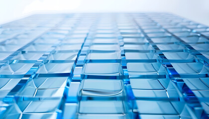 Naklejka premium Beautiful blue glass lattice over a white background