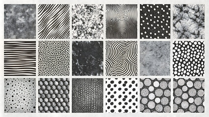 Noise Pattern Collection - Black & White Grunge Texture Pack, Generated With AI