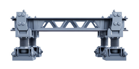 Industrial metal beam with mounting brackets for construction projects
