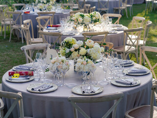 round table for 8 guests decorated for celebrations