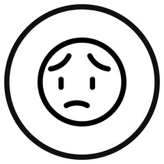 Editable worry, sad face expression emoticon vector icon. Part of a big icon set family. Part of a big icon set family. Perfect for web and app interfaces, presentations, infographics, etc