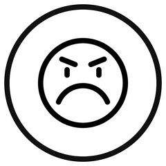 Editable upset, angry, mad expression emoticon vector icon. Part of a big icon set family. Part of a big icon set family. Perfect for web and app interfaces, presentations, infographics, etc