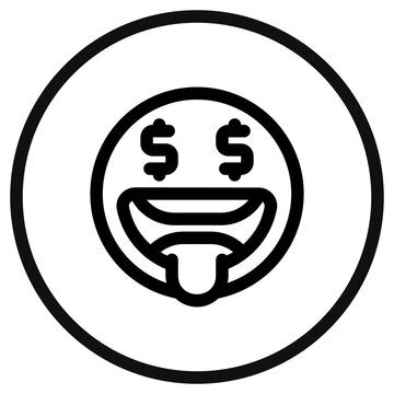 recommend clip art: Editable greedy face expression emoticon vector icon. Part of a big icon set family. Part of a big icon set family. Perfect for web and app interfaces, presentations, infographics, etc