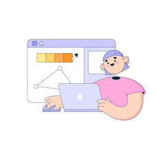 Female designer working on laptop