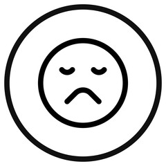 Editable frown, sad expression emoticon vector icon. Part of a big icon set family. Part of a big icon set family. Perfect for web and app interfaces, presentations, infographics, etc