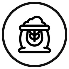 Editable flour, wheat, sack vector icon. Food, farm, grocery, harvest. Part of a big icon set family. Perfect for web and app interfaces, presentations, infographics, etc