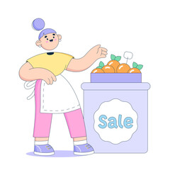 Woman selling oranges