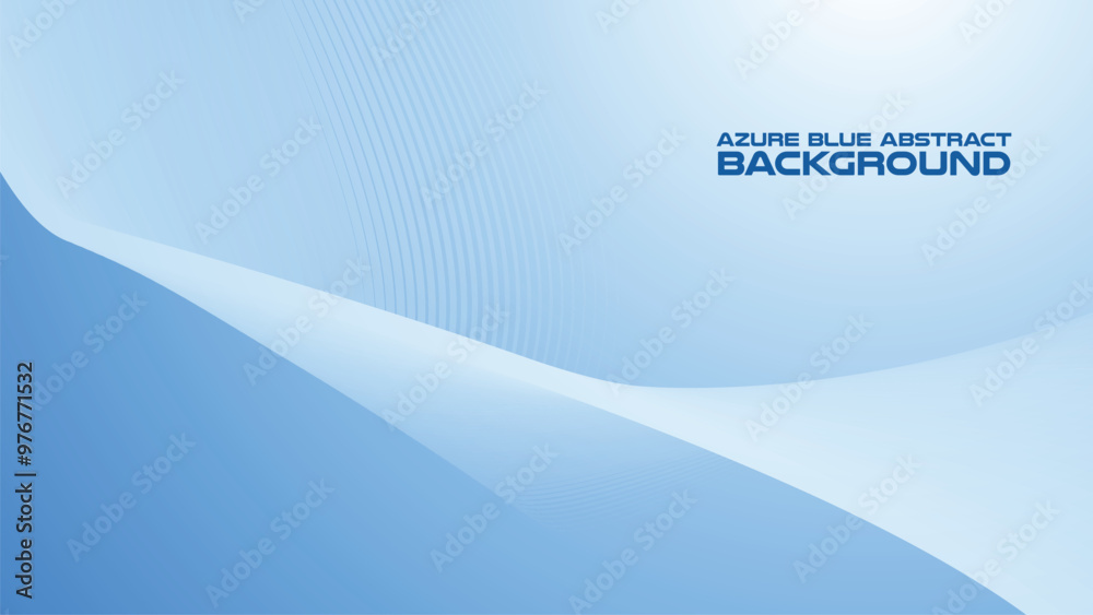 Wall mural azure blue abstract background with curve line for backdrop or presentation