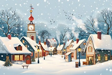 Fototapeta premium Christmas design elements, vector set Big set of Christmas design elements in doodle style generative AI
