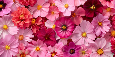 Vibrant Pink and Purple Flowers in Full Bloom