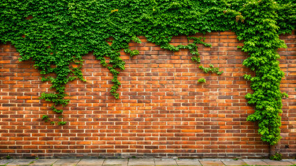A tall brick wall with ivy growing on it, brick, ivy, texture, background, architecture, building, masonry, barrier