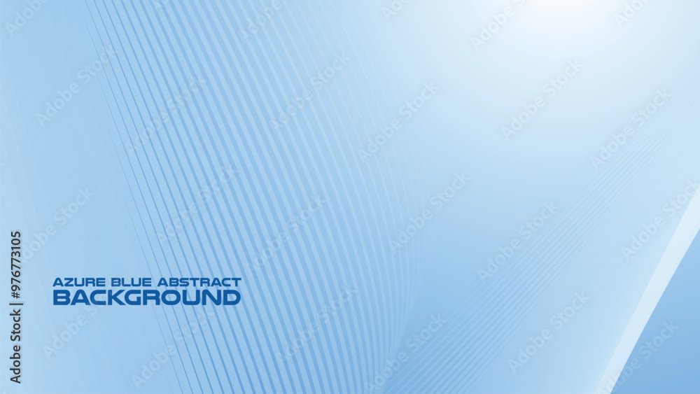 Wall mural azure blue abstract background with curve line for backdrop or presentation