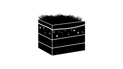 Soil Layer Infographic, black isolated silhouette