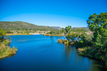 An overlooking landscape view of Patagonia State Park, Arizona