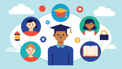 Fototapeta premium Educational and self development concept illustration